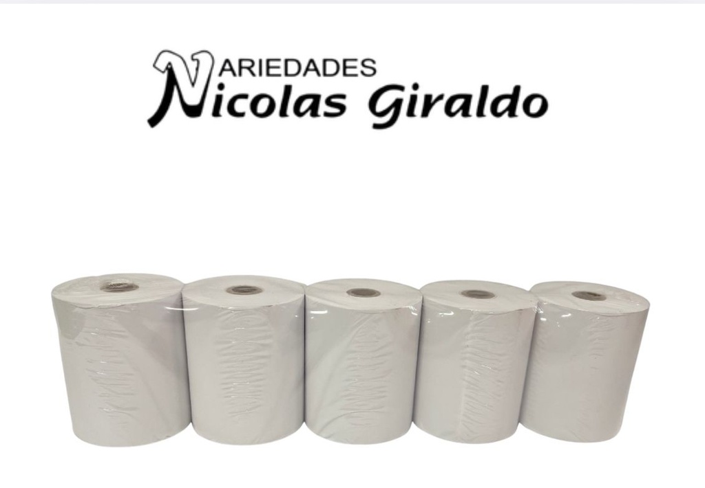 Rollo papel termico 80mm x60mts pqt x5