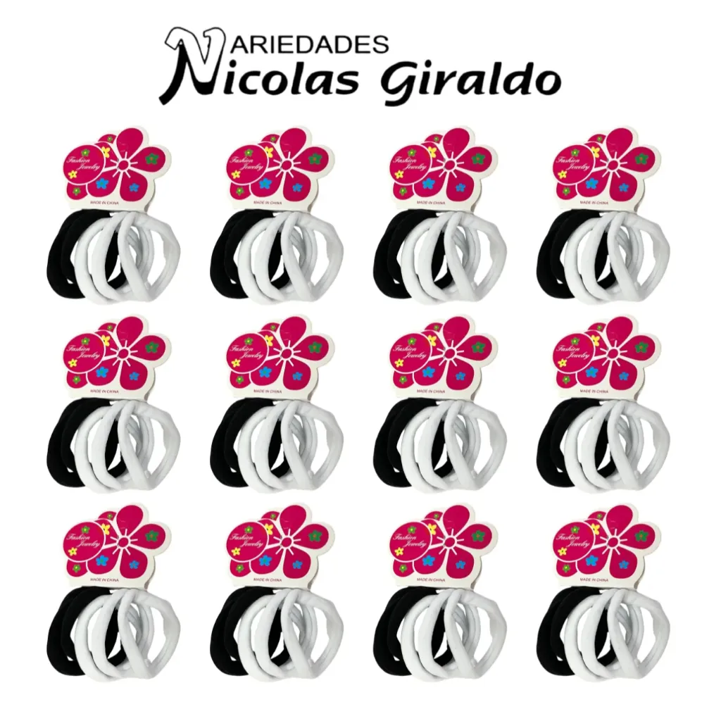@Chulo resorte licra x6 grande blanco y negro bolsa x12 