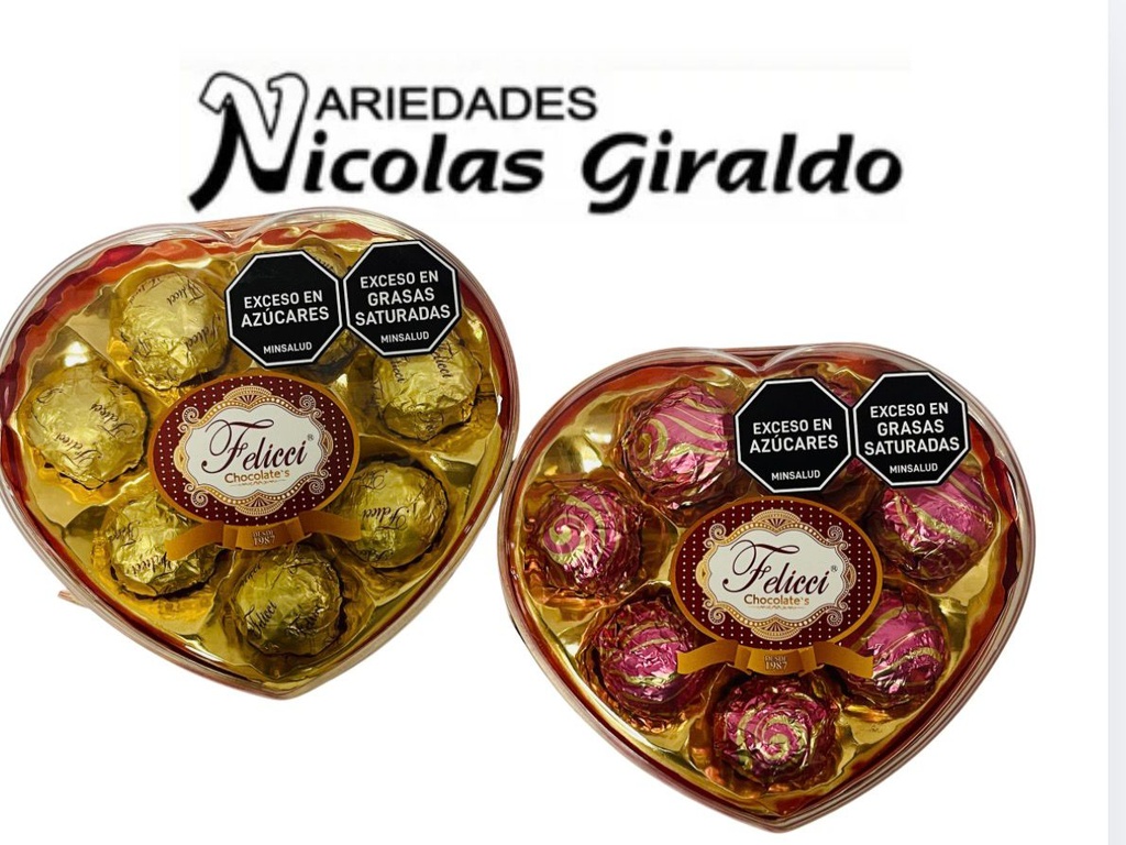 Chocolate feliccie corazon surtido X8  