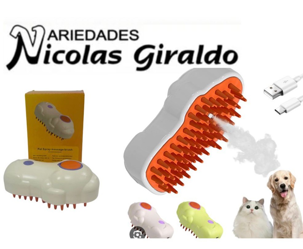 Cepillo mascota masajeador con humidificador