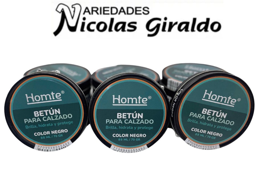 Betun chino homte #3 70g negro paquete x12   