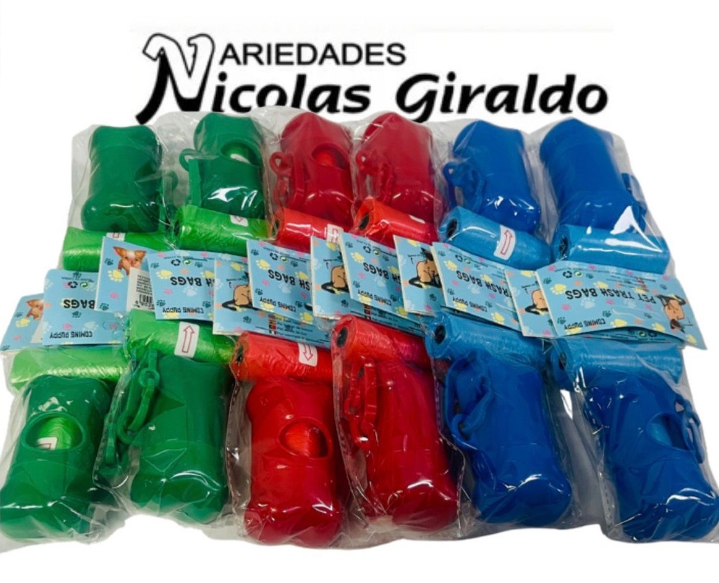 [BYG1304] Bolsa mascota con dispensador PQT X12