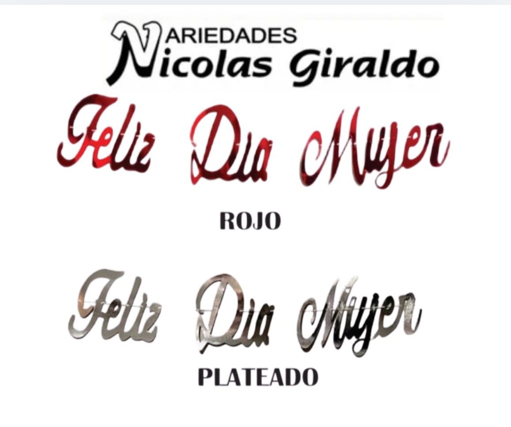 Feliz dia mujer cursivo