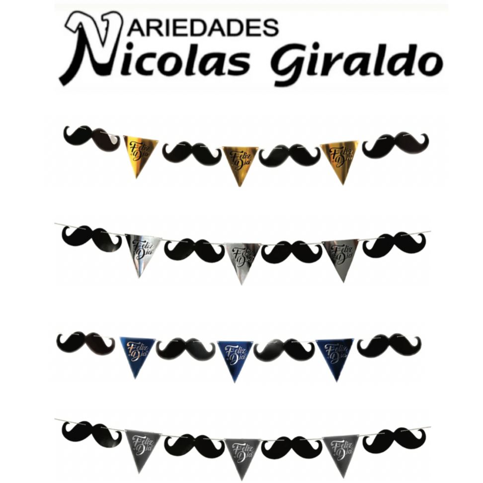 Banderin feliz dia mostacho
