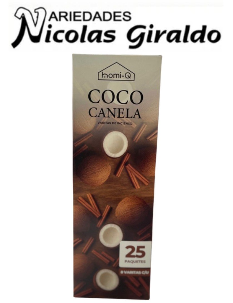 Incienso homi-q x25 cajas coco canela HQ307