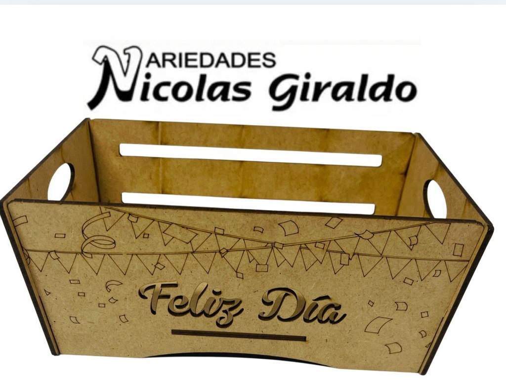 Canasta ancheta laser barco mediana feliz dia