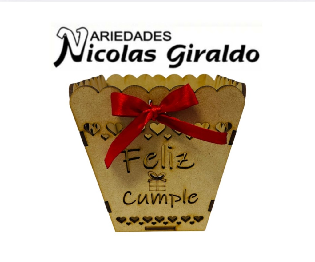 Canasta ancheta laser moño tela