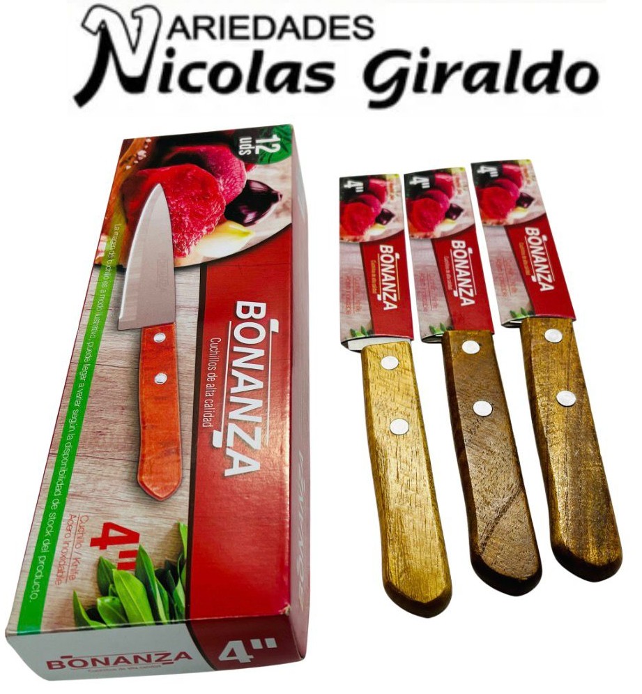 [BZ100] Cuchillo bonanza madera  mini #4 CAJA X12  