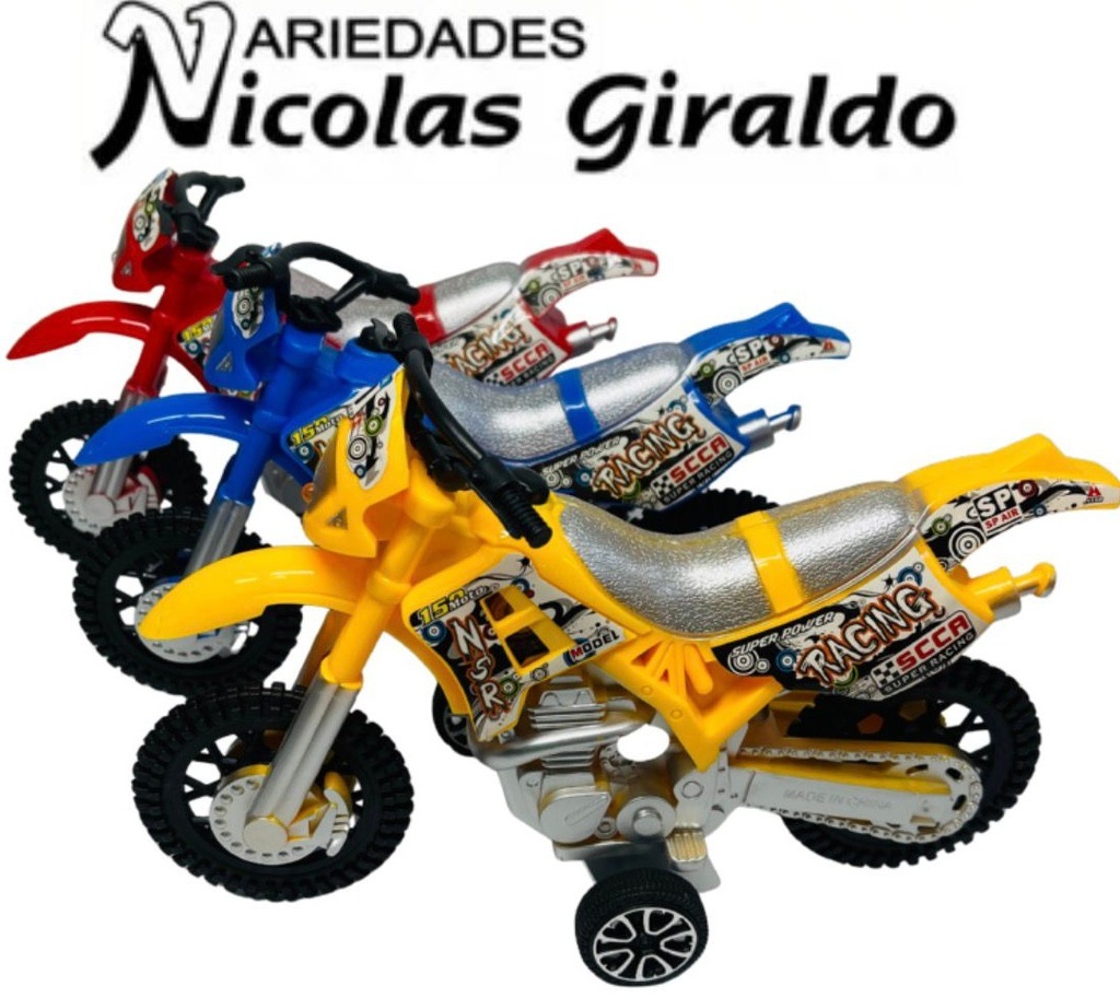 Moto cross impulso grande con luz y sonido