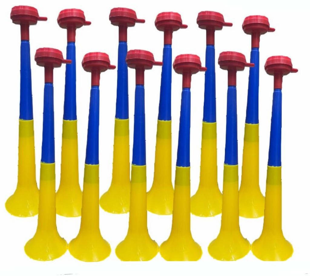 Vuvuzela colombia mediana 34cm 2 cuerpos PQT X12 
