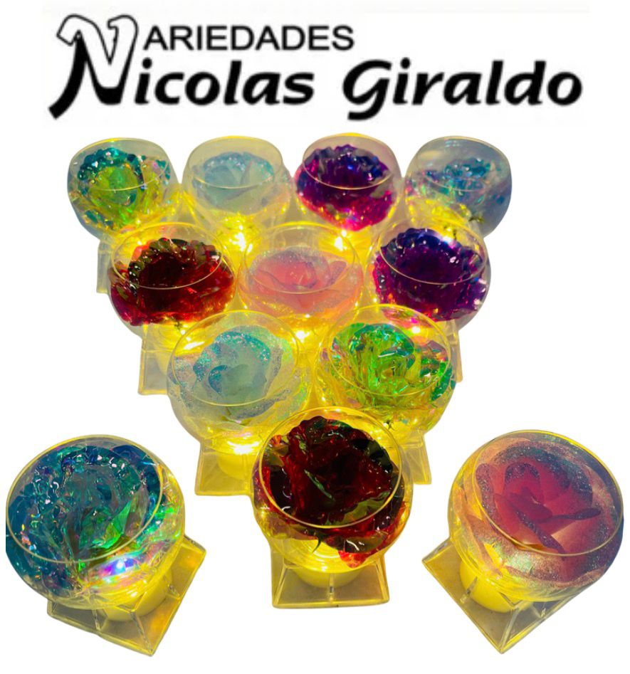 Flor colores mini cupula caja x12