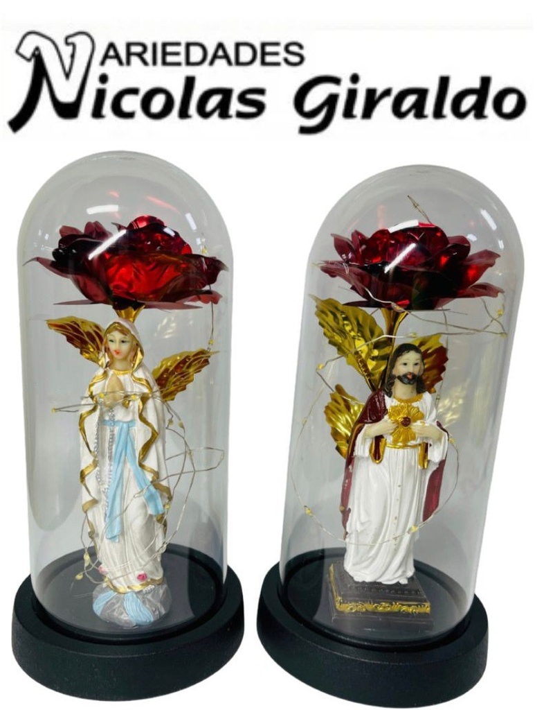 Urna decorativa imagen religiosa luz grande  