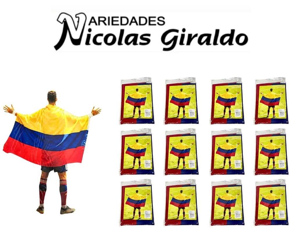 [PTQ1811] Bandera colombia sencilla tipo capa pqtx 12
