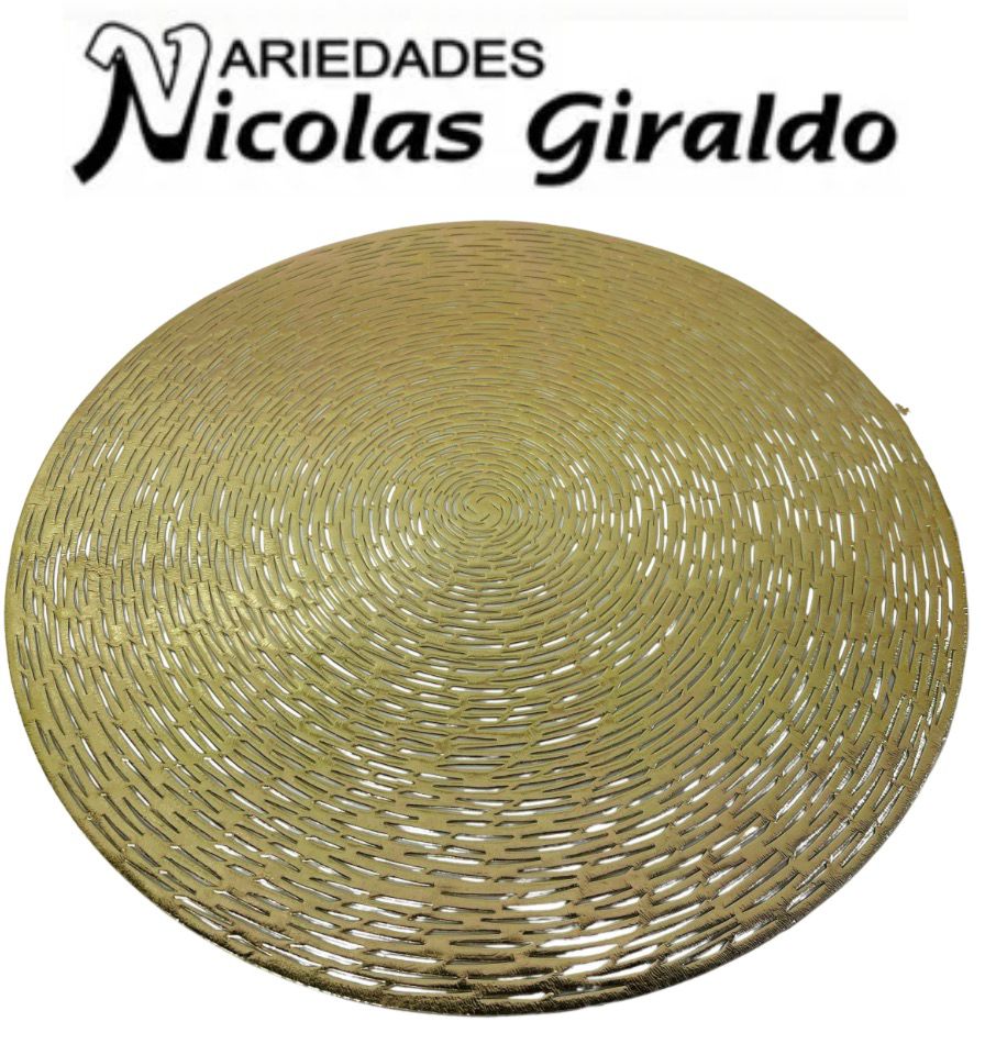[SLT3849] Individual mesa fino redondo x6 dorado  
