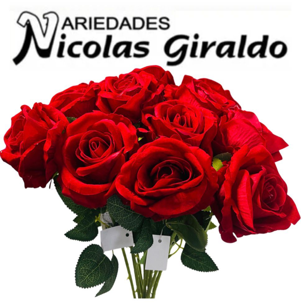 [PT23043] Flor artificial rosa surtida x1 mediana  PQT X12