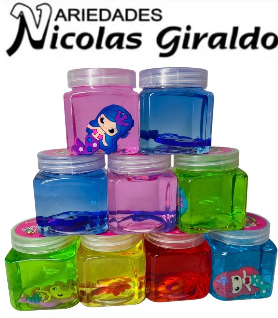 Slime mediano cuadrado con muñeco CJA X12  
