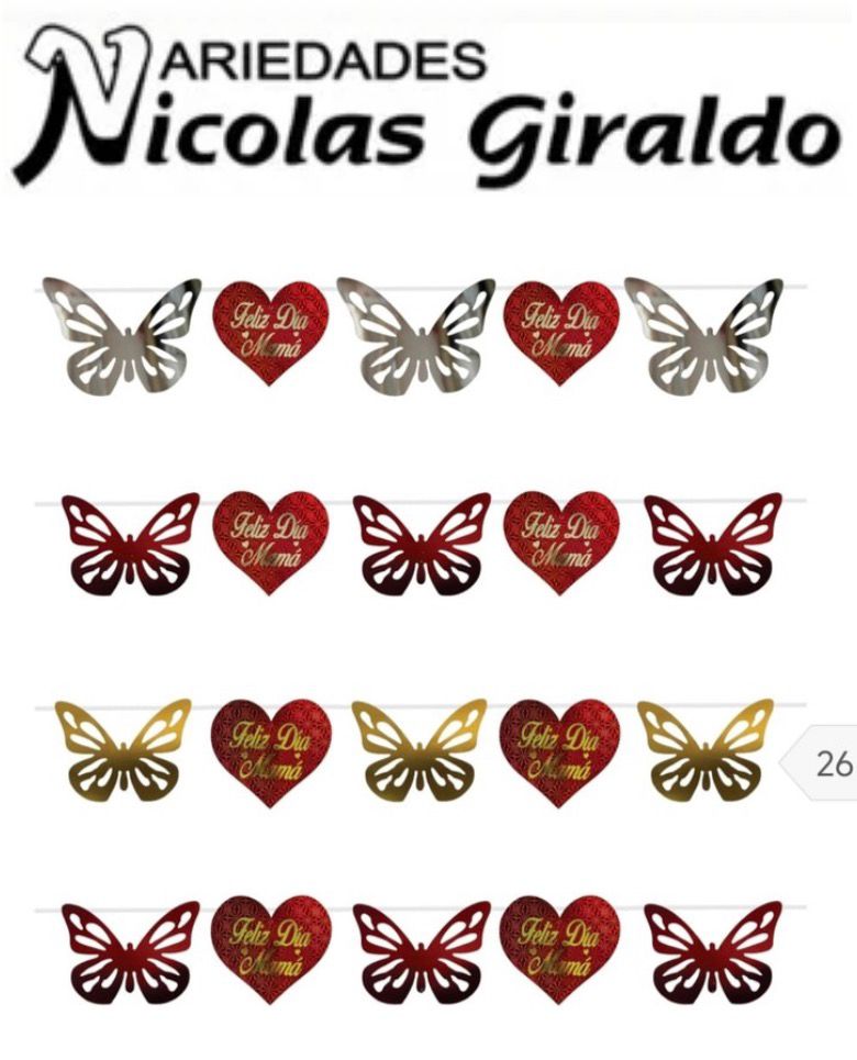 Cenefa mariposa feliz dia mama