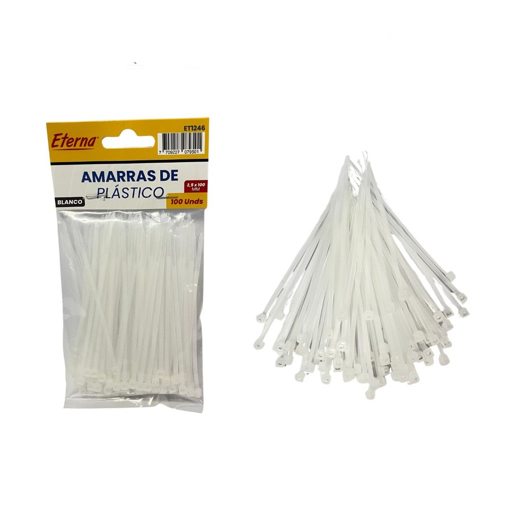 [ET1246] Amarra pequeña blanca 10cm PQT X12