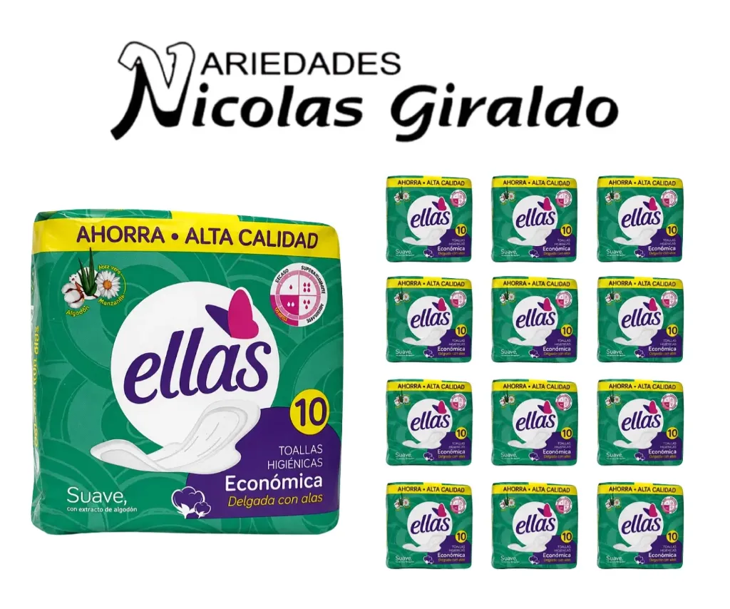 [203057] Toalla ellas x10 verde produsa  PQT X12
