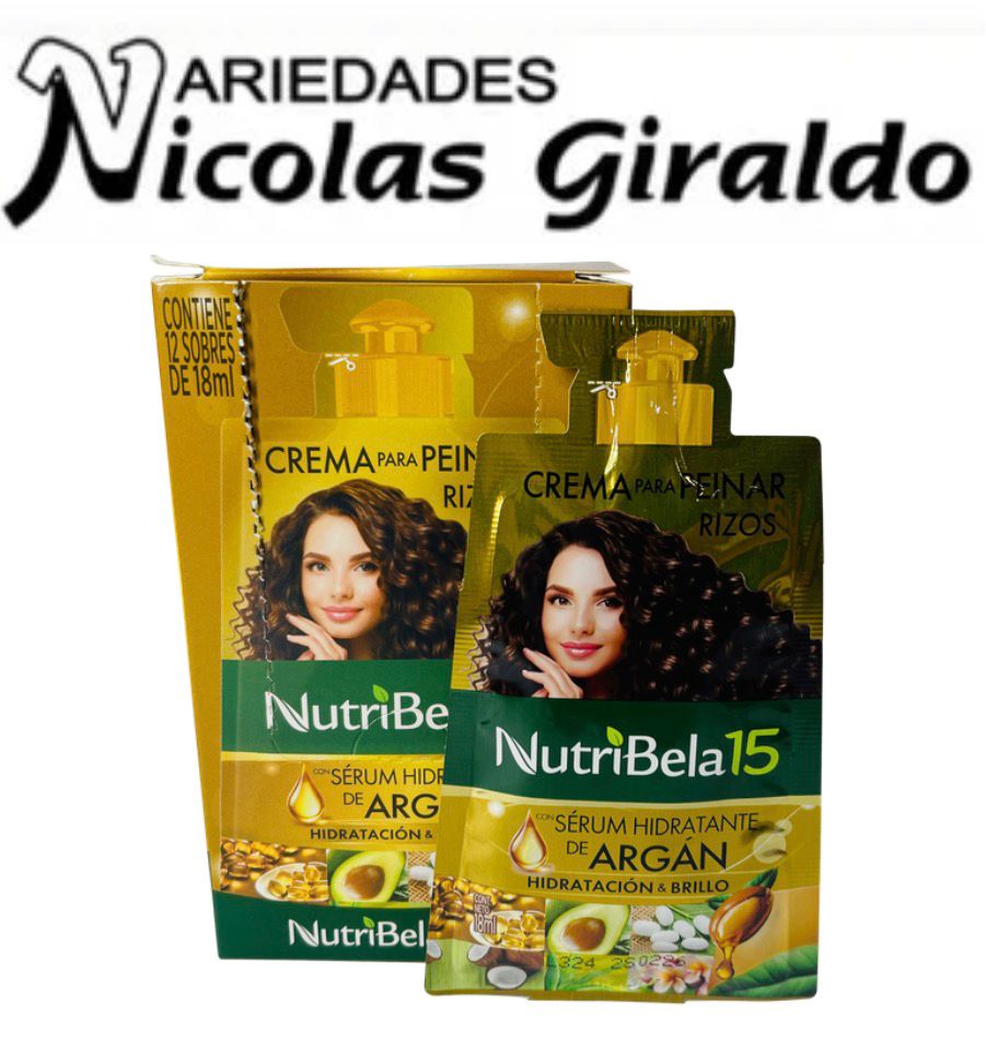 Crema de peinar nutribela argan (dorado) sobre x12  