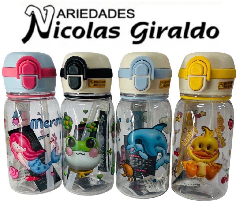 [PTQ1876] Termo infantil fino estampado 450ml 