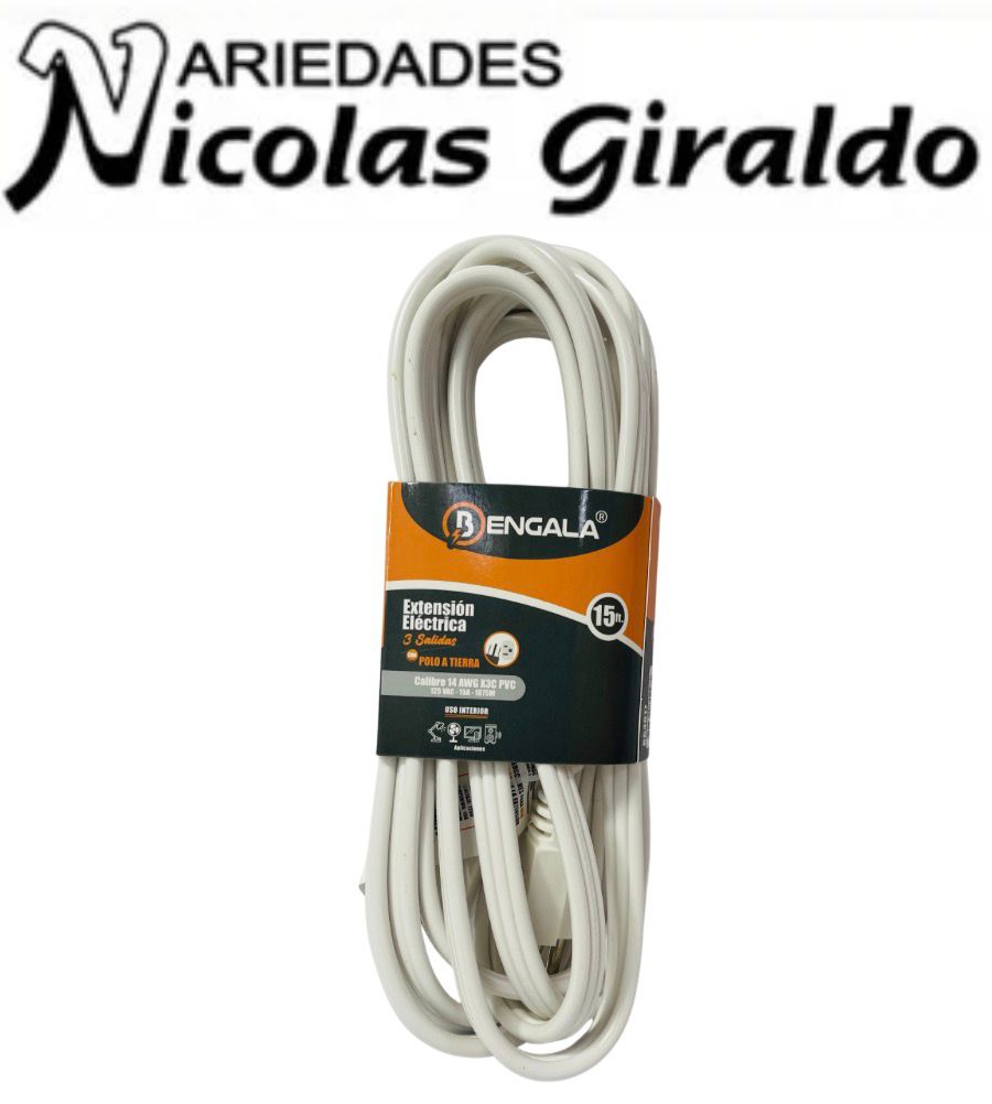 Extension blanca bengala fina 15FT   