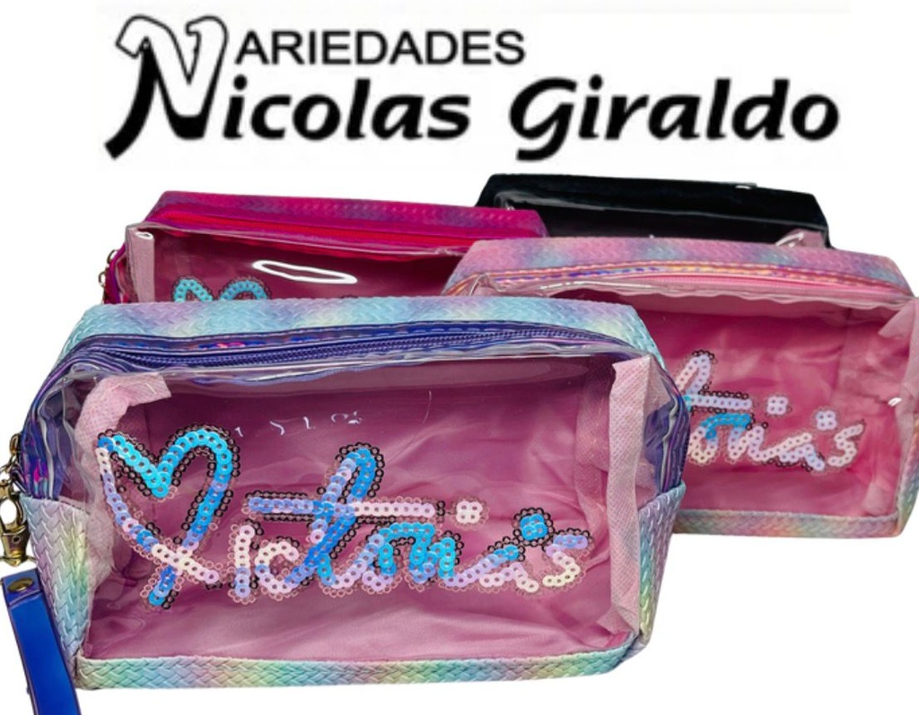 Cosmetiquera dama lentejuelas