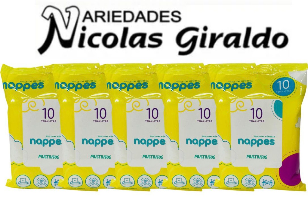 Toallitas humedas multiusos nappes x10 PQT X12  