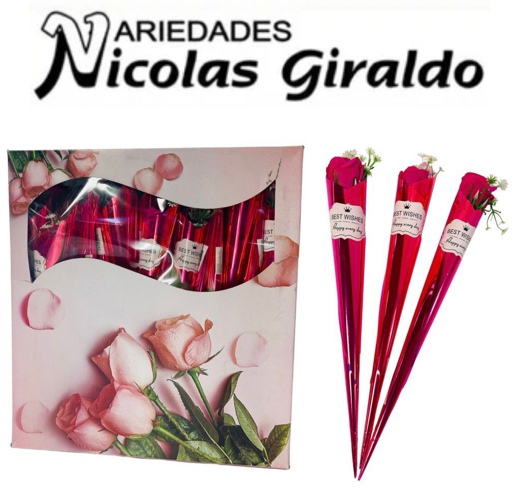Flor artificial rosa estuche x1 PQT X36 