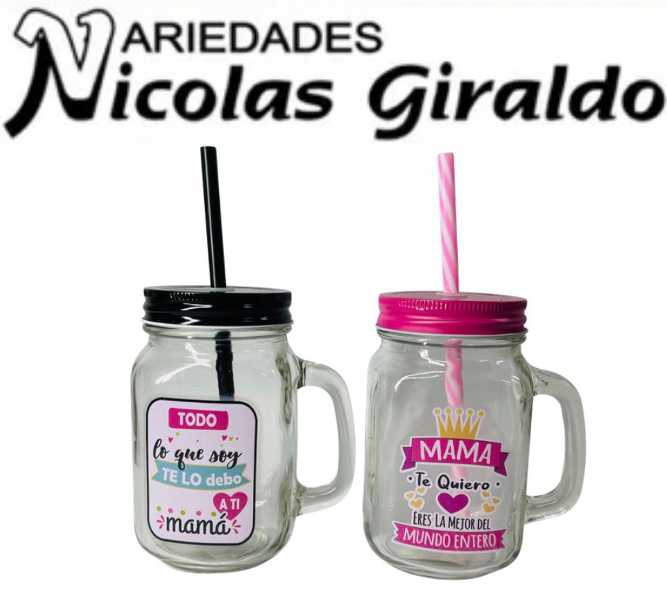 [25WJ-455] Vaso pitillo vidrio cuadrado estampado madres