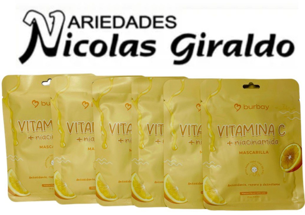 [B-103] Mascarilla en velo vitamina c PQTX12  