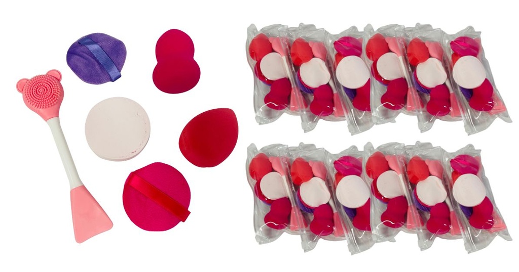 Set pomos con brocha silicona pqt x12