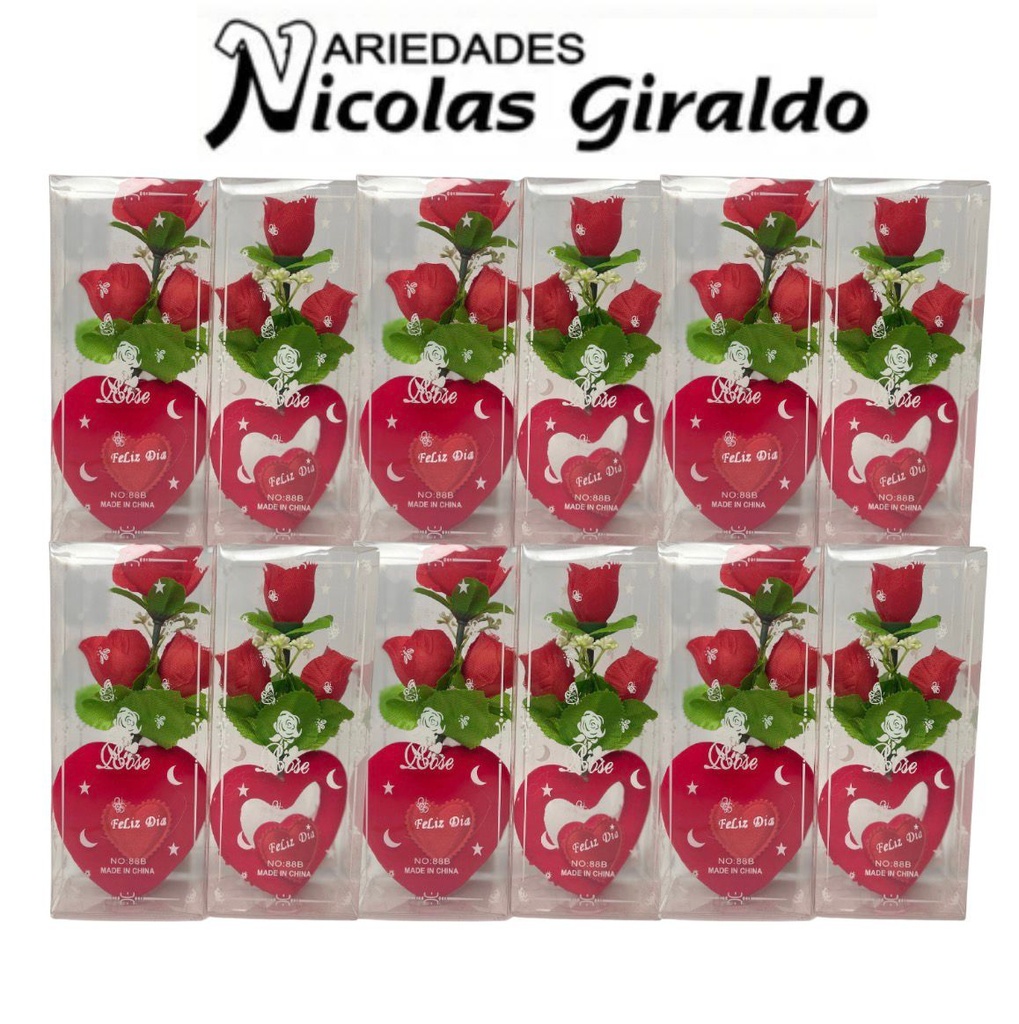 Detalle acetato corazon con rosa PQT X12 