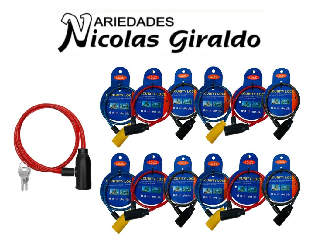 Candado bicicleta pequeño sencillo pqt x12