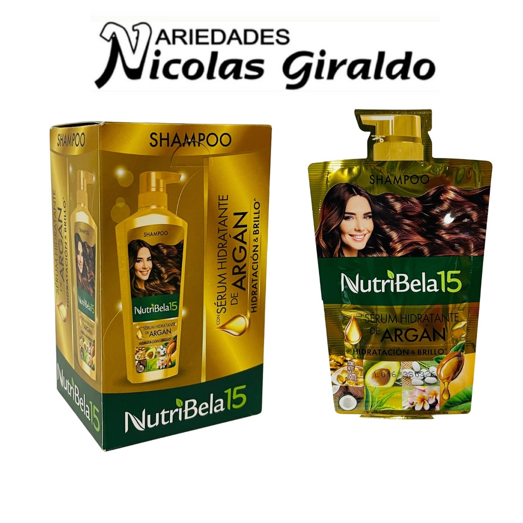 Shampoo nutribela argan (dorado) sobre x12  