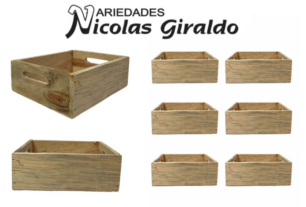 [ART-3103] Canasta madera #1 calada  pqt x6