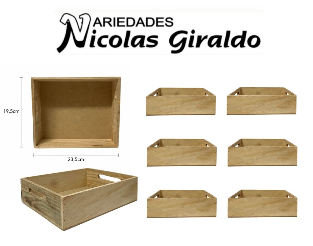[ART-3104] Canasta madera #2 calada pqt x6