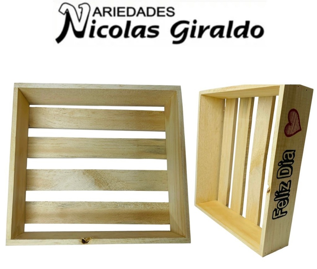 Canasta madera #3 sublimada pqt x3