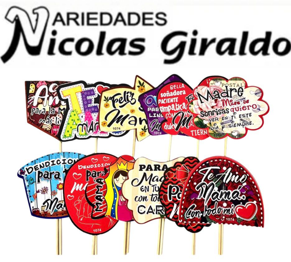 Pin piropo cariñito madre sencillo x6 metalizado