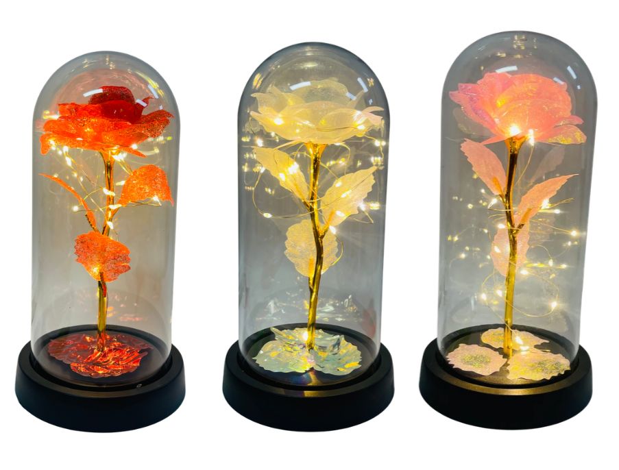 Urna decorativa luz rosa 