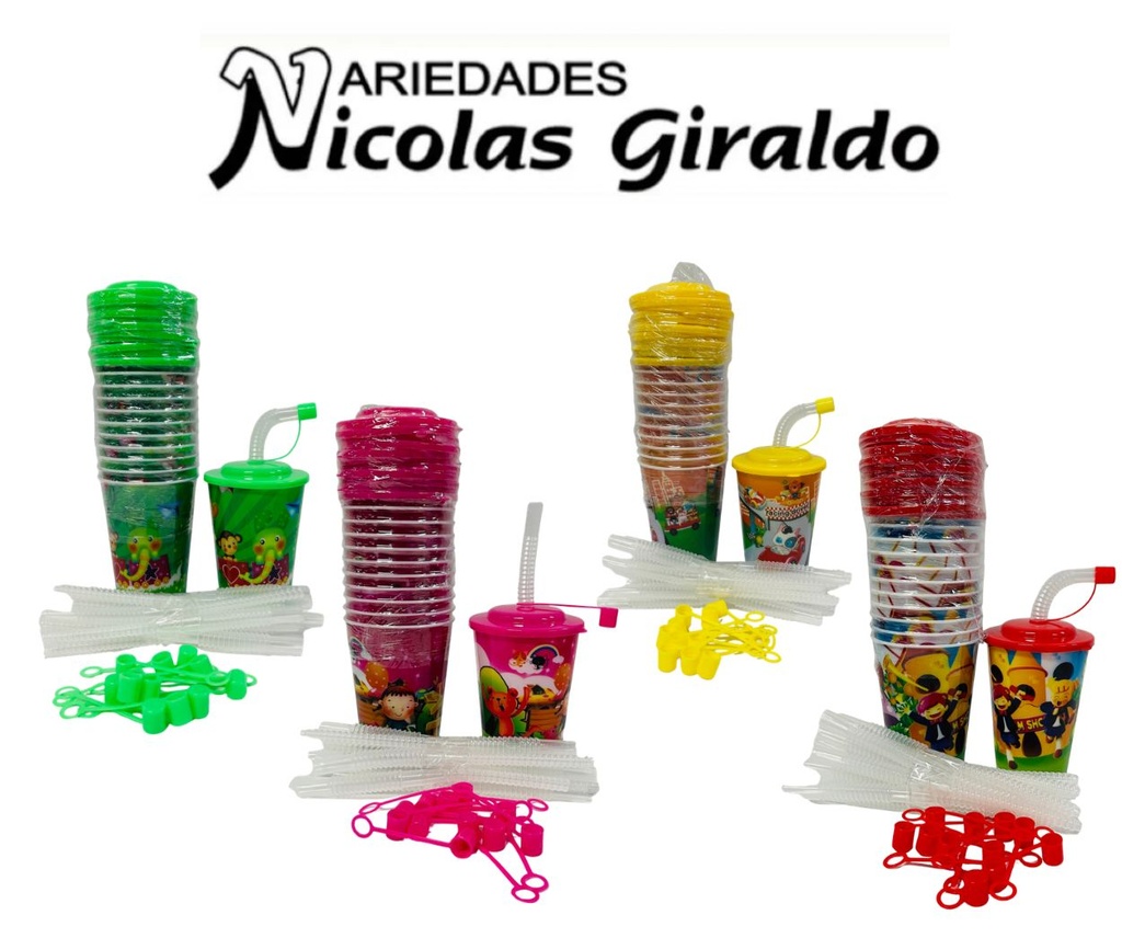 Vaso pitillo piñatero PAQUETE X12 