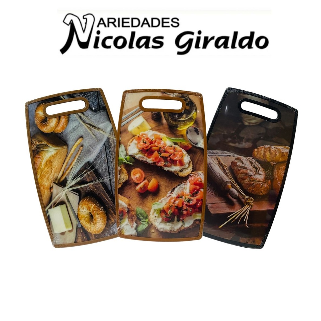 Tabla picar estampada comida gruesa 23X37 
