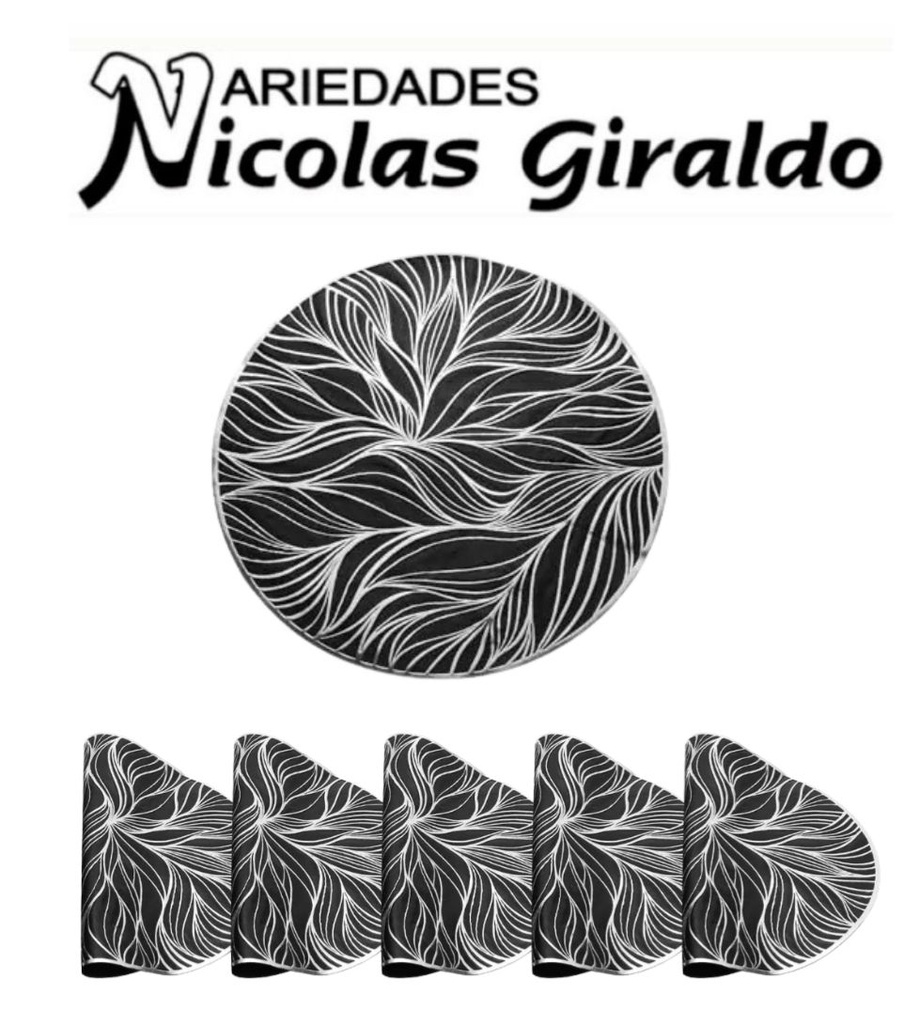 [SLT3851] Individual mesa fino redondo x6 plata 