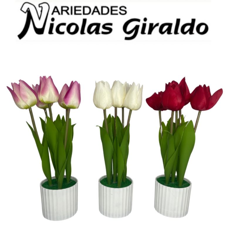 [SE9908] Matera blanca tulipan artificial grande  