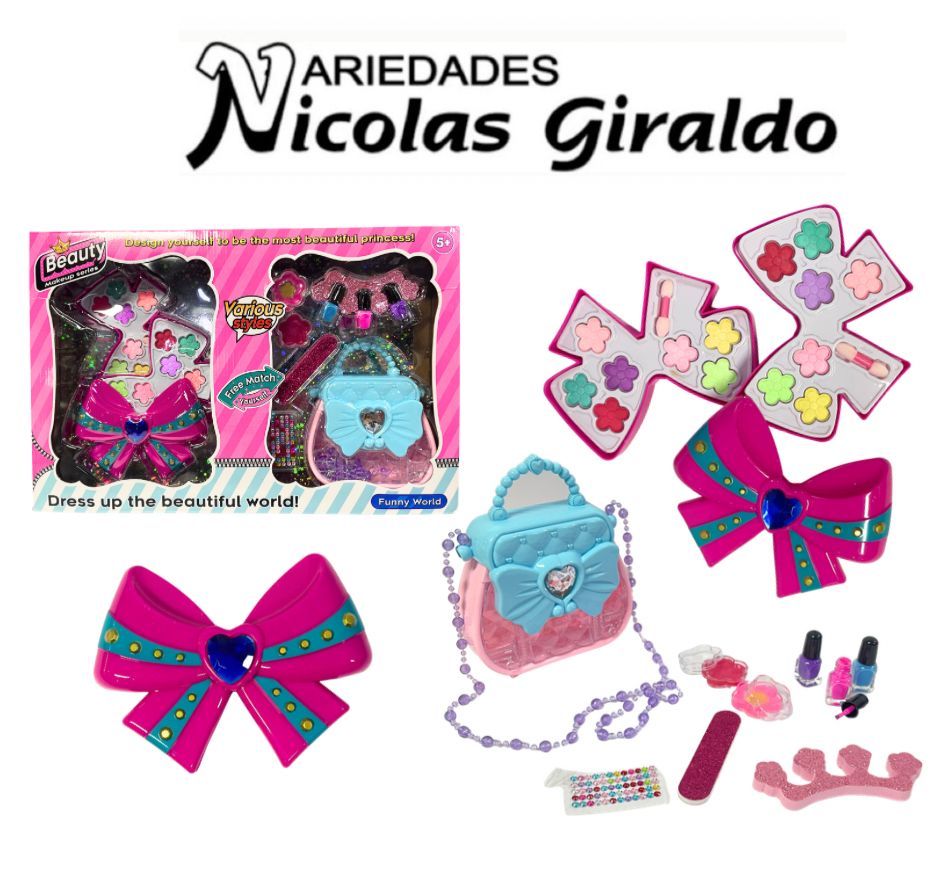 [CA8172] Maquillaje infantil moño caja grande  con accesorios 