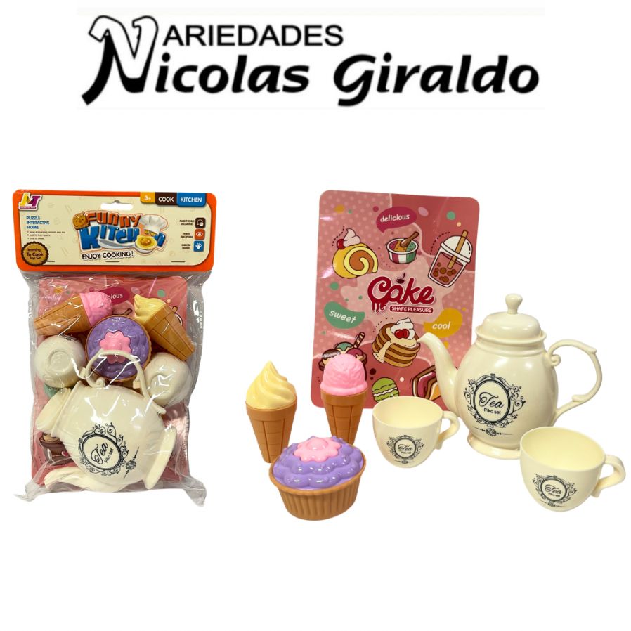 Vajilla infantil fina set tetera y postres