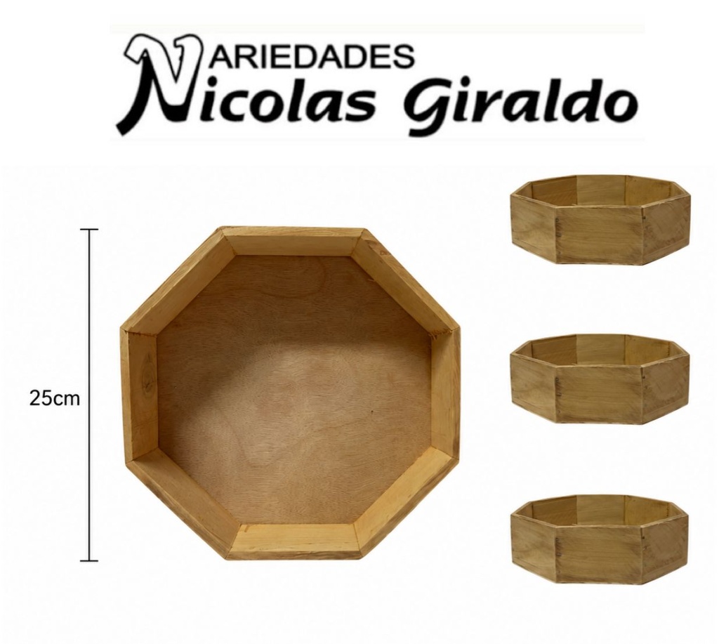 Canasta ancheta octagonal #3 pqt x3