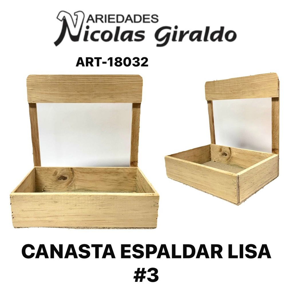 Canasta espaldar lisa #3 pqt x6