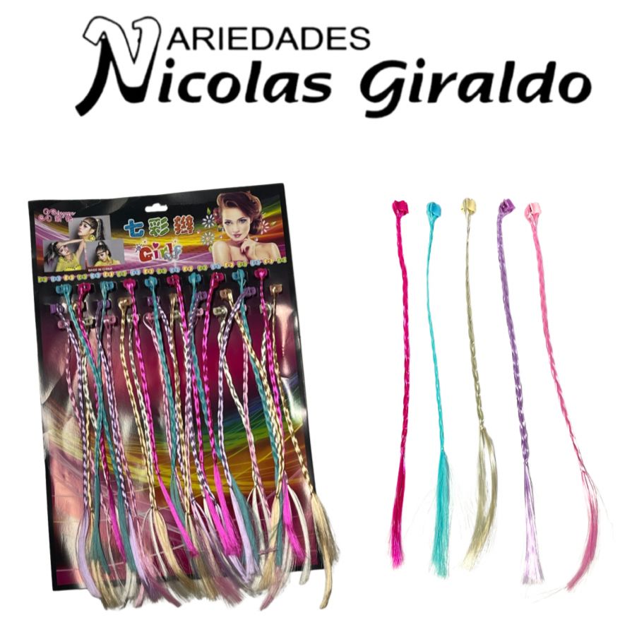[SE6260] Pinza mechon trenza de color carton x30 