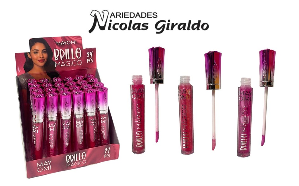 Brillo aplicador escarchado grande redondo cj x24